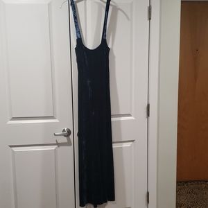 Velvet navy blue bell bottom jumper
